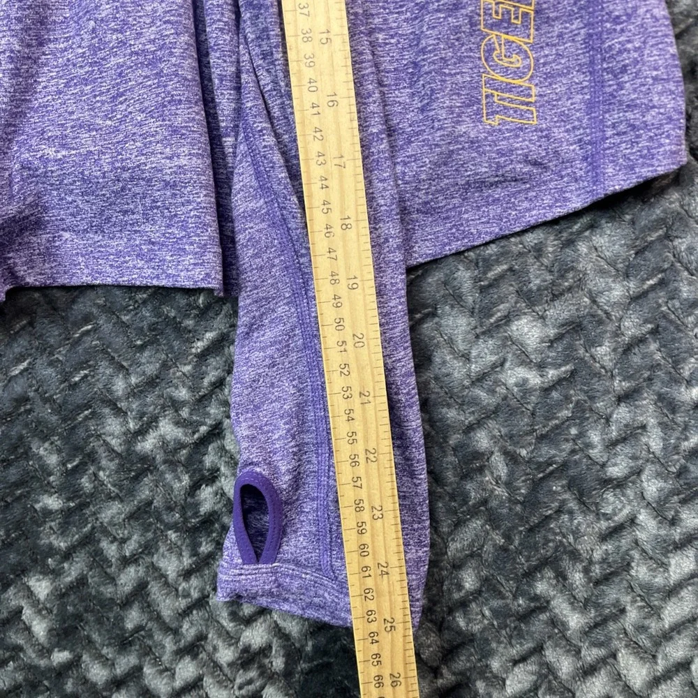 Nike Dri Fit LSU Purple Gold 1/4 Zip Womens XL Pullover Performance Shirt